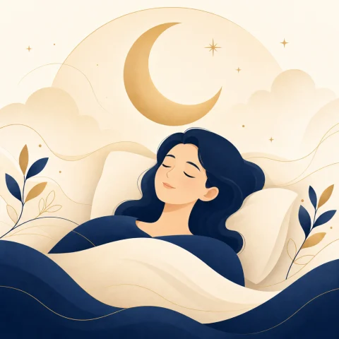 편안히 잠든 모습 일러스트